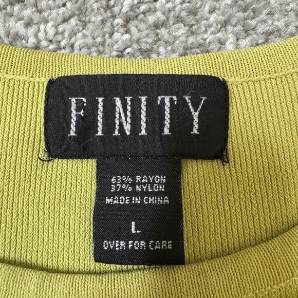 Finity Sweater Womens Large Green Grid Knit Tank Glitter Librariancore Stretch - Picture 5 of 7